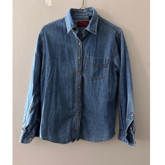 at last blues Tops - Vintage At Last Blues Blue Denim Button-Up Shirt
